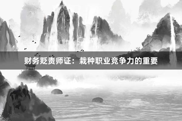 财务贬责师证：栽种职业竞争力的重要
